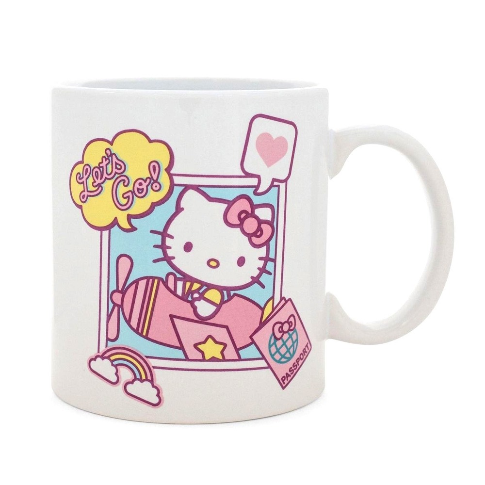 Sanrio Hello Kitty "Let's Go" Travel Destination Ceramic Coffee Mug 20 oz.